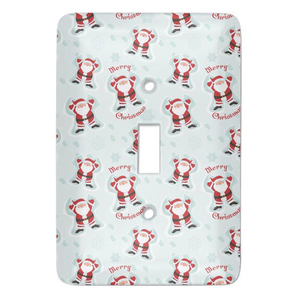 Custom Santa Clause Making Snow Angels Light Switch Cover