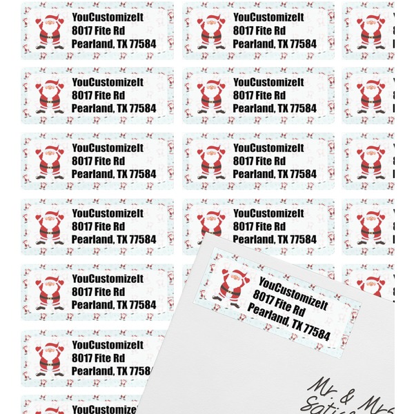Santa Claus Mailing Label on Envelope - Multiple Labels