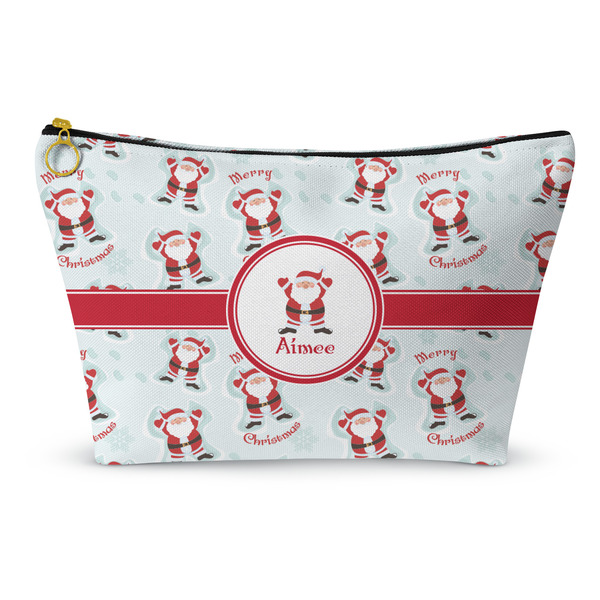 Custom Santa Clause Making Snow Angels Makeup Bag - Small - 8.5"x4.5" w/ Name or Text