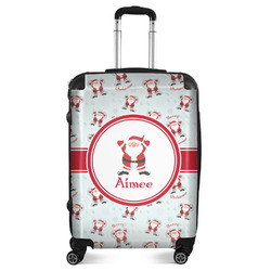 Santa Clause Making Snow Angels Suitcase - 24" Medium - Checked (Personalized)