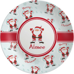 Santa Clause Making Snow Angels Melamine Salad Plate - 8" (Personalized)