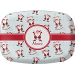 Santa Clause Making Snow Angels Melamine Platter w/ Name or Text