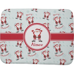 Santa Clause Making Snow Angels Memory Foam Bath Mat - 48"x36" w/ Name or Text