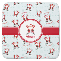 Santa Clause Making Snow Angels Memory Foam Bath Mat - 48"x48" w/ Name or Text