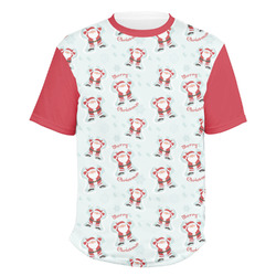 Santa Clause Making Snow Angels Men's Crew T-Shirt
