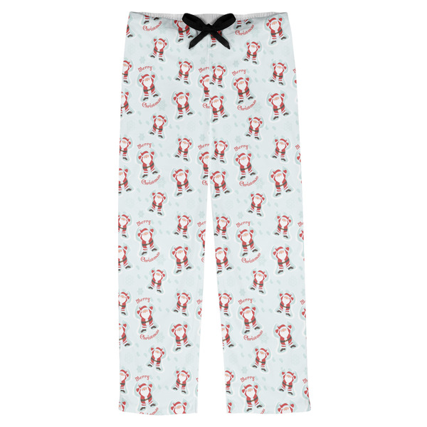 Custom Santa Clause Making Snow Angels Mens Pajama Pants - S