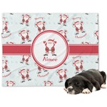 Santa Clause Making Snow Angels Dog Blanket (Personalized)