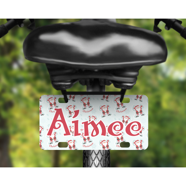 Santa Claus Mini License Plate on Bicycle