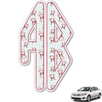 Santa Clause Making Snow Angels Monogram Car Decal (Personalized)