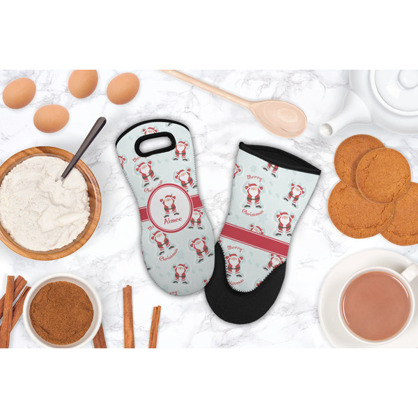 Santa Claus Neoprene Oven Mitt - Lifestyle Image