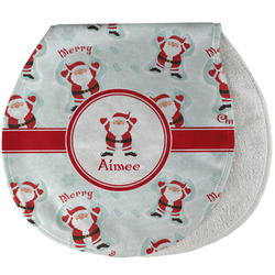 Santa Clause Making Snow Angels Burp Pad - Velour w/ Name or Text