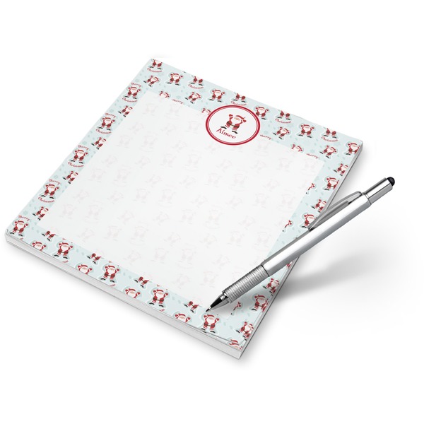 Custom Santa Clause Making Snow Angels Notepad (Personalized)