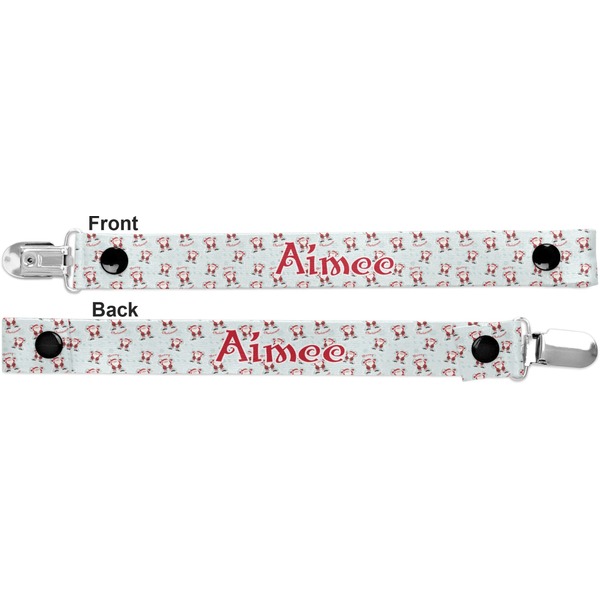 Santa Claus Pacifier Clip - Front and Back