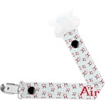 Santa Clause Making Snow Angels Pacifier Clip (Personalized)
