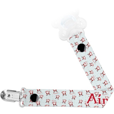 Santa Clause Making Snow Angels Pacifier Clip (Personalized)
