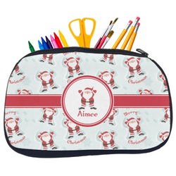 Santa Clause Making Snow Angels Neoprene Pencil Case - Medium w/ Name or Text