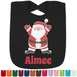 Santa Clause Making Snow Angels Cotton Baby Bib (Personalized)