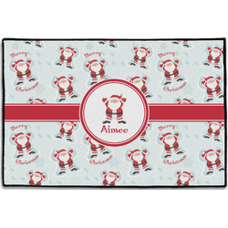 Santa Clause Making Snow Angels Door Mat - 36"x24" w/ Name or Text