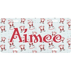 Santa Clause Making Snow Angels Front License Plate (Personalized)