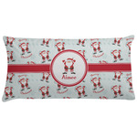 Santa Clause Making Snow Angels Pillow Case - King w/ Name or Text