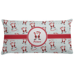 Santa Clause Making Snow Angels Pillow Case - King w/ Name or Text
