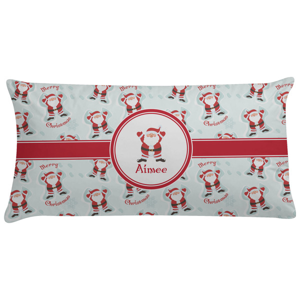 Custom Santa Clause Making Snow Angels Pillow Case (Personalized)