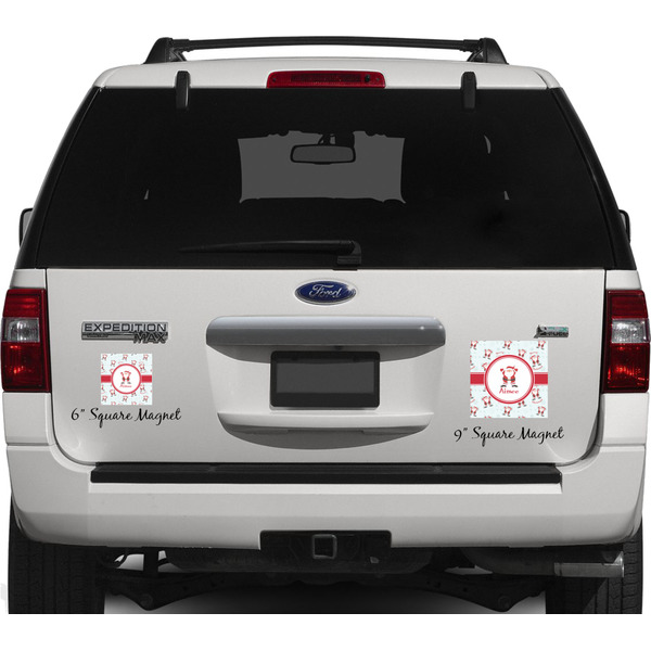 Santa Claus Personalized Square Car Magnets on Ford Explorer