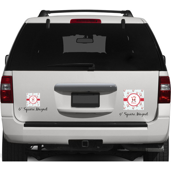 Santa Claus Personalized Square Car Magnets on Ford Explorer