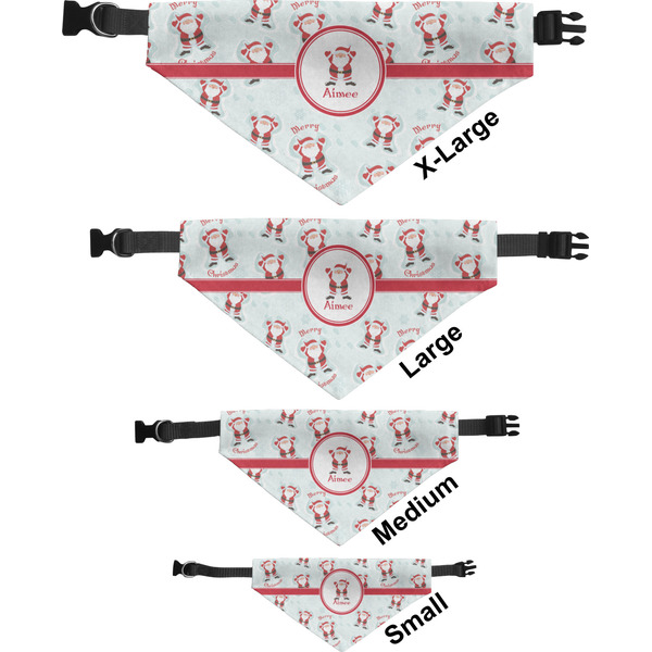 Santa Claus Pet Bandana Sizes