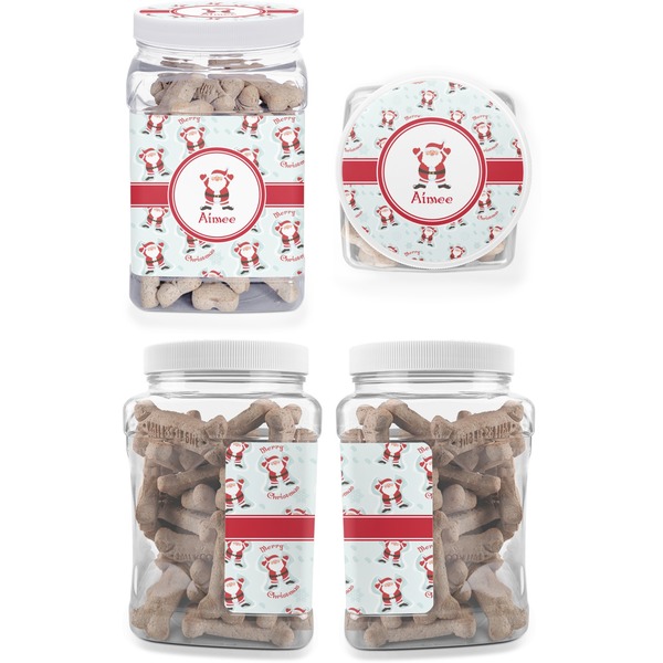 Santa Claus Pet Treat Jar - Multiple Angles