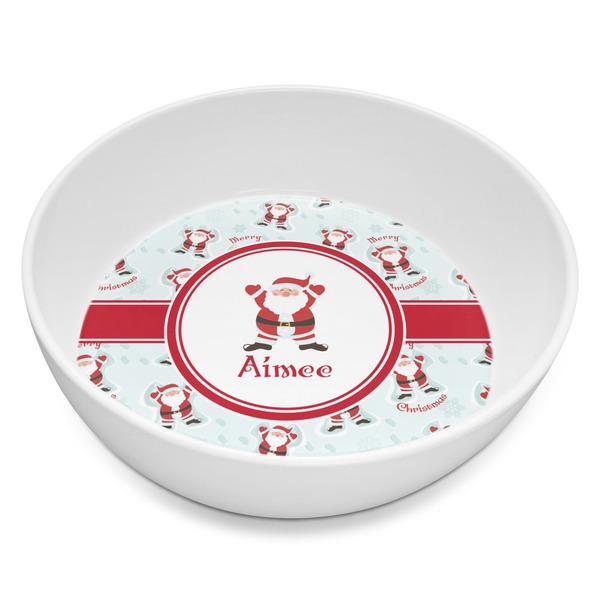 Custom Santa Clause Making Snow Angels Melamine Bowl - 8 oz (Personalized)