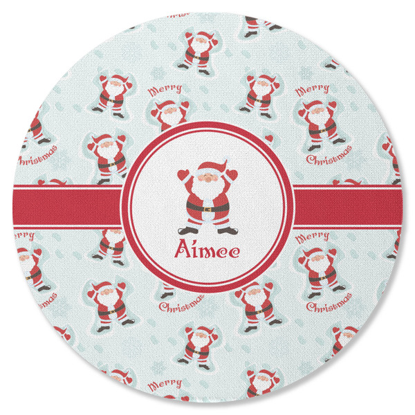 Santa Claus Round Coaster Rubber Back - Single