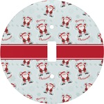 Santa Clause Making Snow Angels Round Light Switch Cover