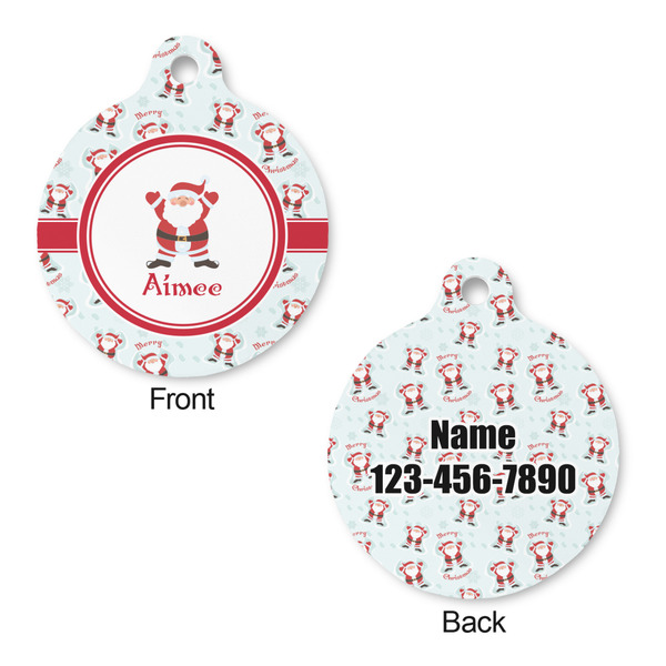 Santa Claus Round Pet Tag - Front & Back