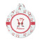 Santa Clause Making Snow Angels Round Pet ID Tag - Small (Personalized)