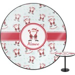 Santa Clause Making Snow Angels Round Table - 24" (Personalized)