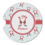 Santa Clause Making Snow Angels Sandstone Car Coaster - Single (Personalized)