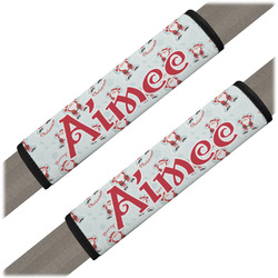 Santa Clause Making Snow Angels Seat Belt Covers (Set of 2) (Personalized)