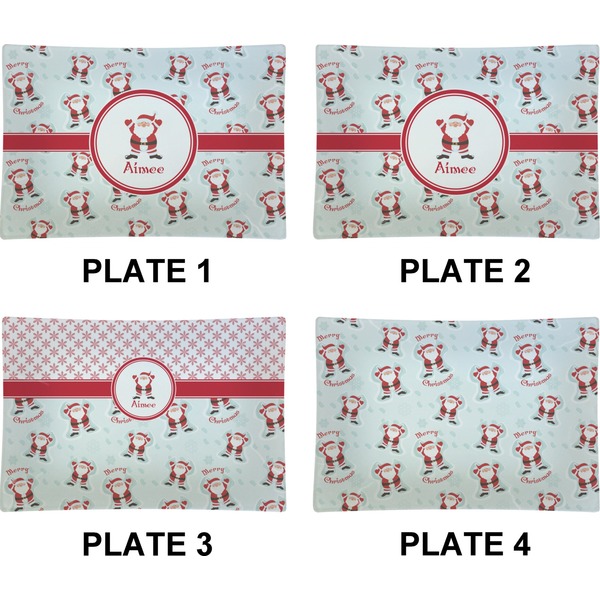 Santa Claus Set of Rectangular Appetizer / Dessert Plates (Approval)