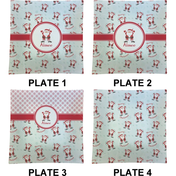 Santa Claus Set of Square Dinner Plates (Approval)