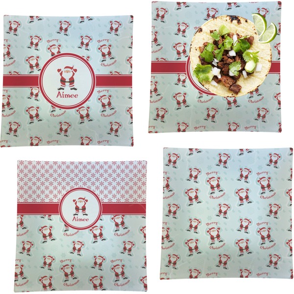 Santa Claus Set of Square Dinner Plates