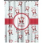 Santa Clause Making Snow Angels Extra Long Shower Curtain - 70"x84" w/ Name or Text