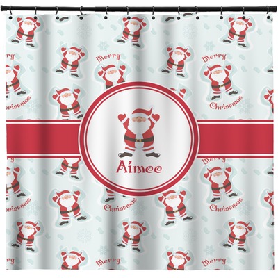 Santa Clause Making Snow Angels Shower Curtain (Personalized)