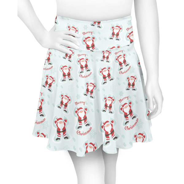 Custom Santa Clause Making Snow Angels Skater Skirt