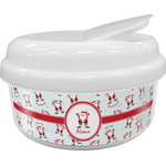 Santa Clause Making Snow Angels Snack Container (Personalized)