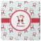 Santa Clause Making Snow Angels Square Rubber Backed Coaster w/ Name or Text