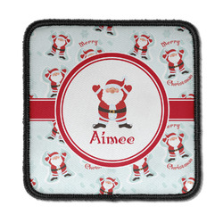 Santa Clause Making Snow Angels Iron On Square Patch w/ Name or Text