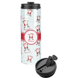 Santa Clause Making Snow Angels Stainless Steel Skinny Tumbler - 16 oz (Personalized)