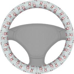 Santa Clause Making Snow Angels Steering Wheel Cover (Personalized)