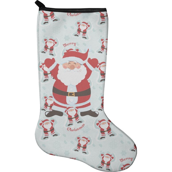Custom Santa Clause Making Snow Angels Holiday Stocking - Single-Sided - Neoprene